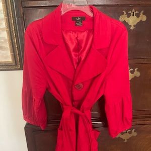 Luigi belted mini trench coat (red)